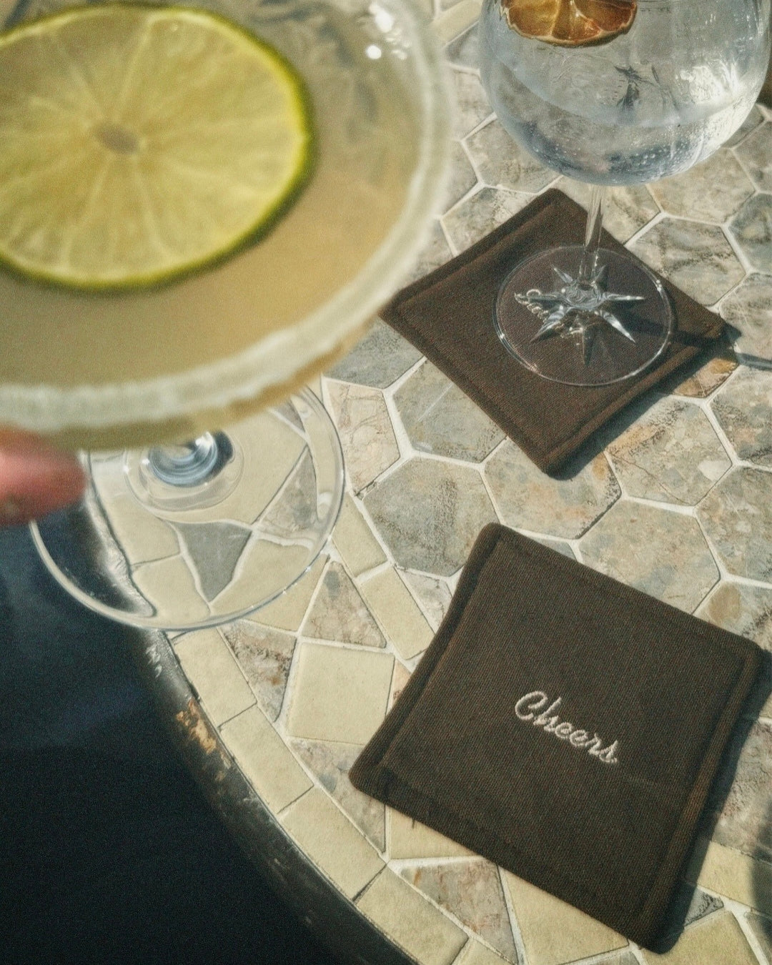 Cheers From Afar Coaster Set - Coffee