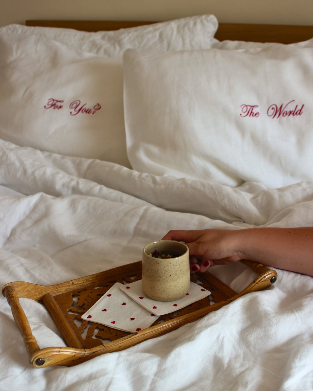 For You Pillowcase Pair - Cherry