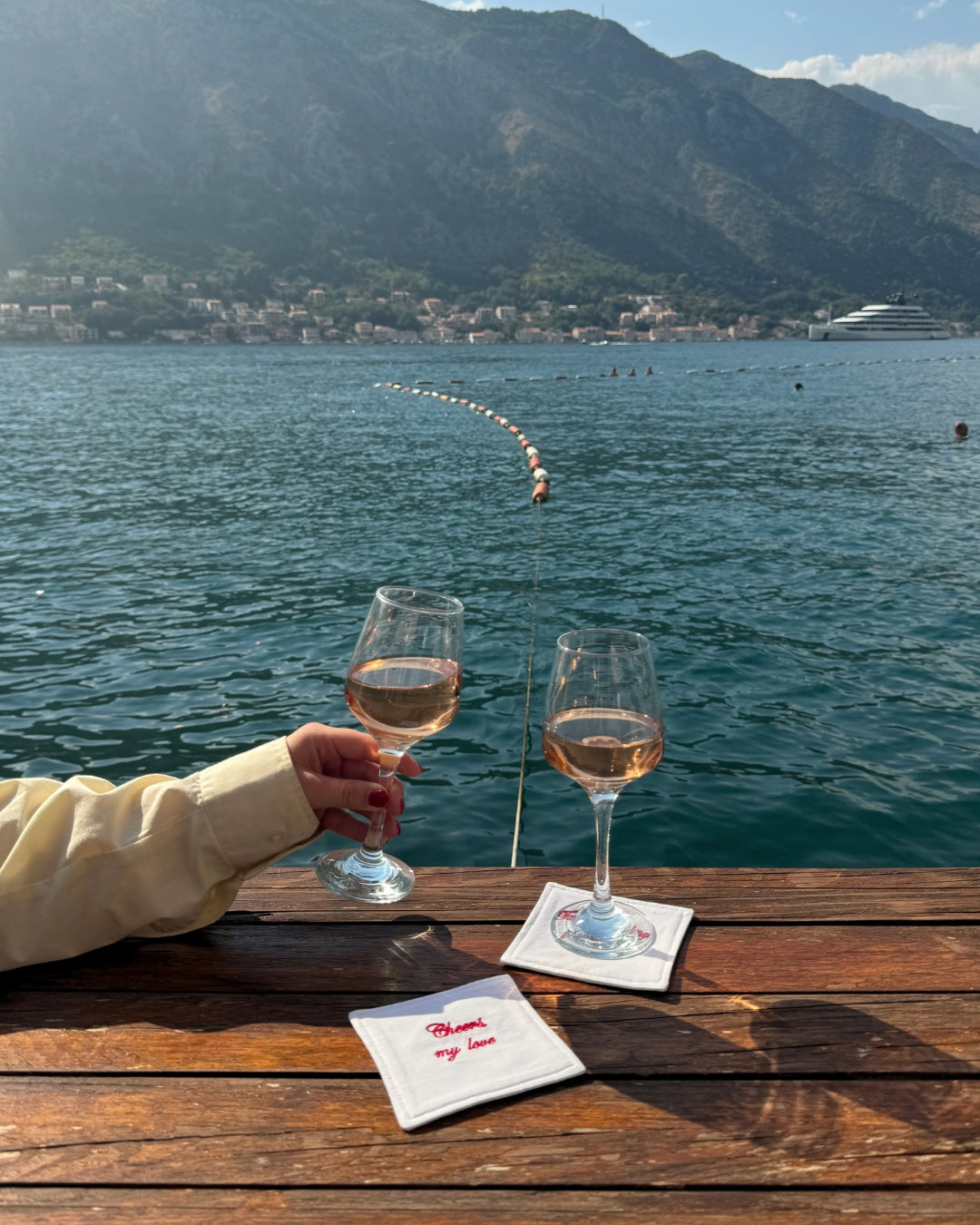 Here's To Us Coaster Set - White