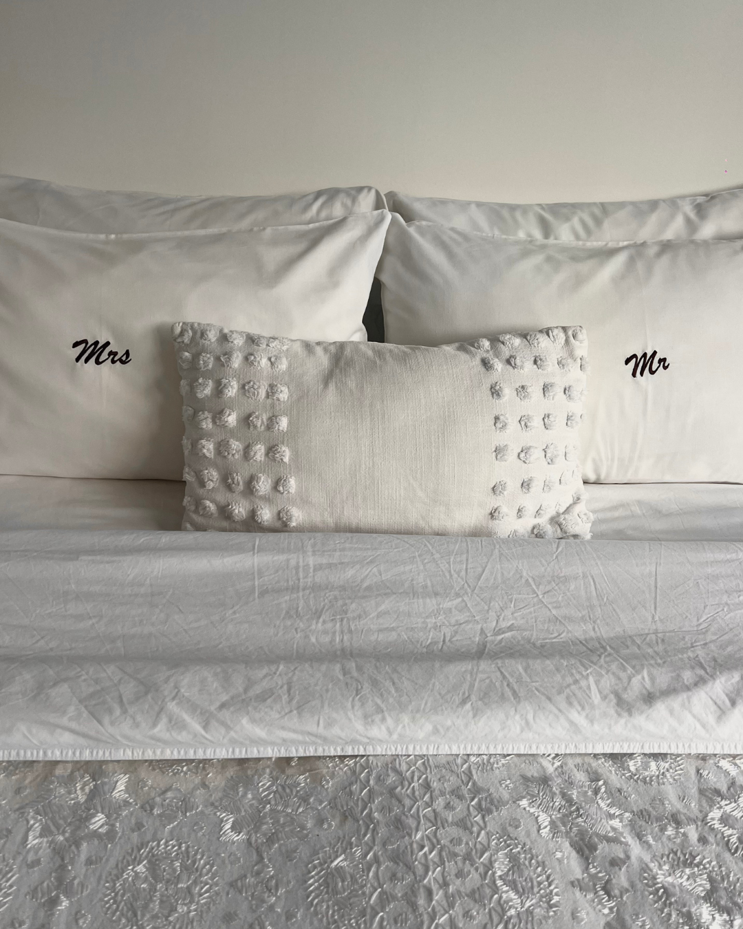 Custom Embroidered Pillowcases - Cleo Font