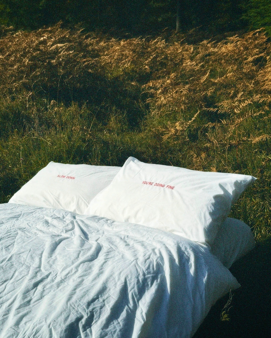 Slow Down Pillowcase Pair - Cherry
