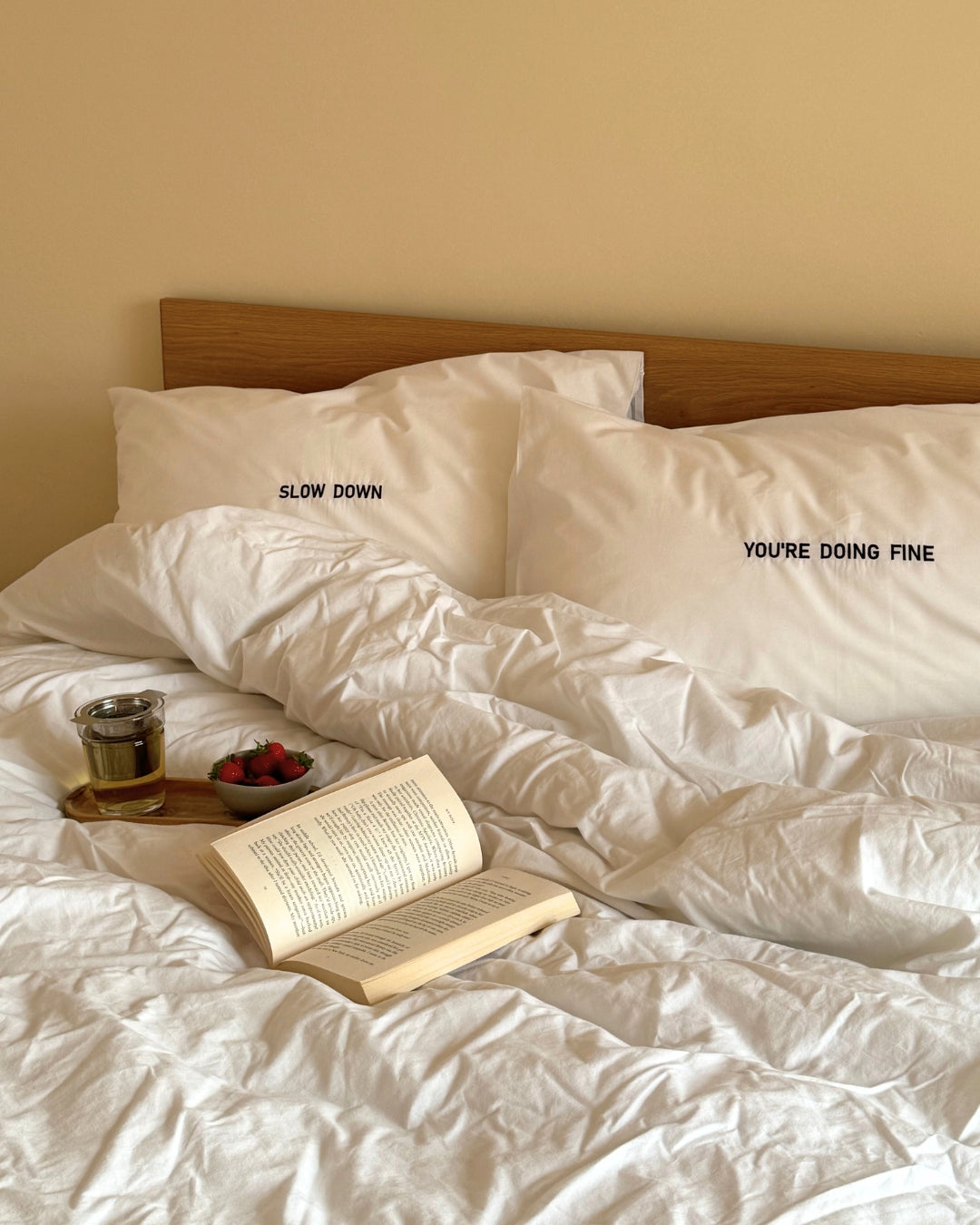 Slow Down Pillowcase Pair - Black