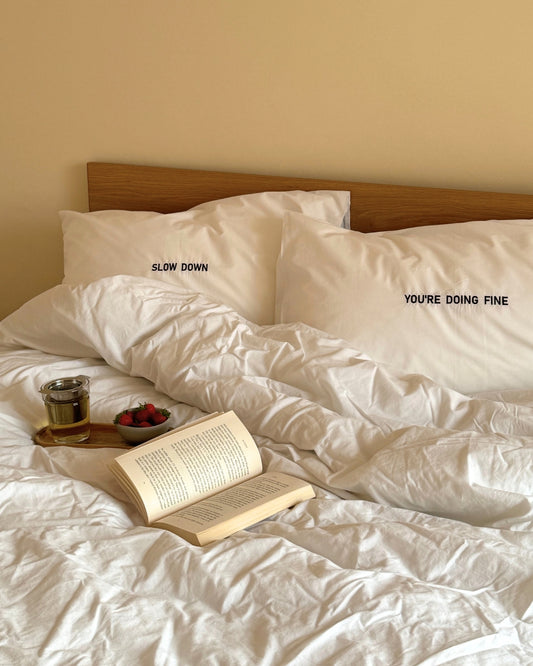 Slow Down Pillowcase Pair - Black