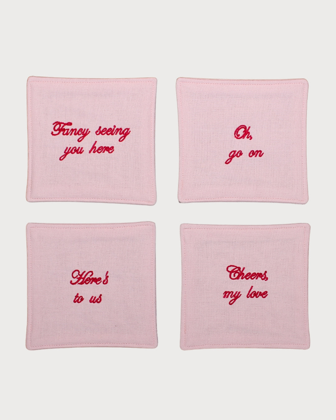 Here's To Us Coaster Set - Blush
