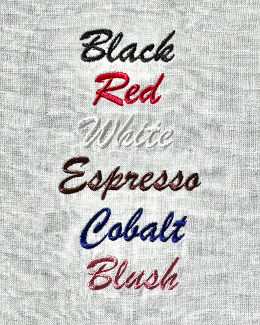 Custom Embroidered Pillowcases - Cleo Font